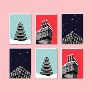 Brutalist Architecture Christmas Cards Pack of 6