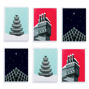 Brutalist Architecture Christmas Cards 6 Pack
